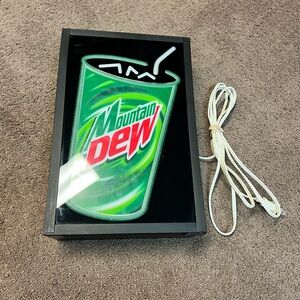 Vintage Mountain Dew hanging Light Up Sign please read